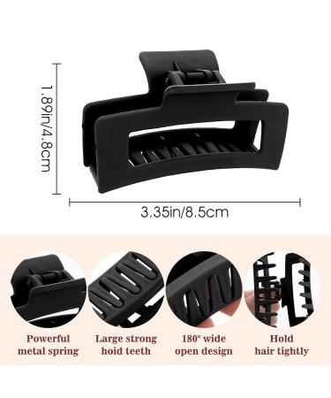 Buy Wllhyf Quadratical Claw Clips - 2 Pc 8.5 cm Matt Slip-Resistant Hair Clips for Women | Fashionable Hold for All Hair Types | White & Black - Buy Online on GoSupps.com