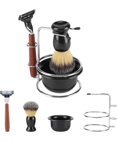 Ankroyu 4-Part Shaving Set | Stainless Steel Razor Brush & Bowl | Men's Safety Razor Gift Set - International Shipping Available - Buy Online on GoSupps.com
