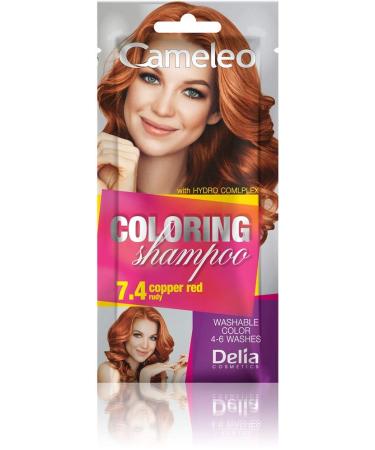 Delia Cosmetics Cameleo - Tinted Shampoo - Copper Red - Quick and easy color refresh "color by color" - Ammonia and oxidant free - Shampoo sachet - 40 ml