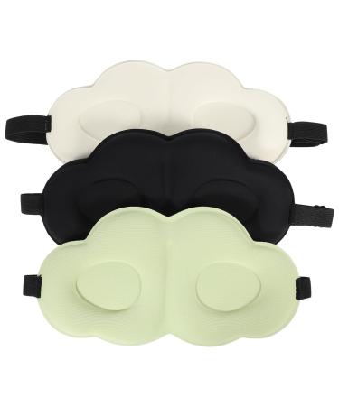 3 pi ces de Sommeil Cache-yeux L ger et Confortable pour Femmes et Hommes R duit la Fatigue Oculaire Pour Sieste et Voyage Vert Noir Beige