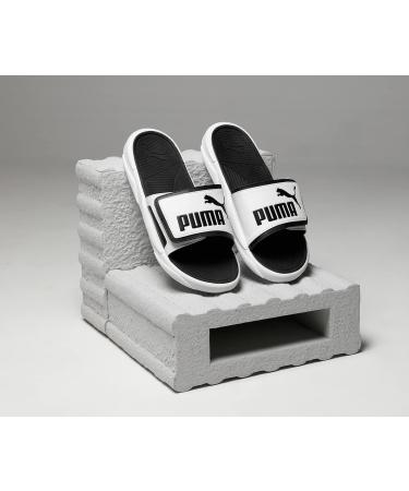 PUMA Unisex Royalcat Comfort Slide Sandal - White & Black - EU 42 | International Shipping Available - Buy Online on GoSupps.com