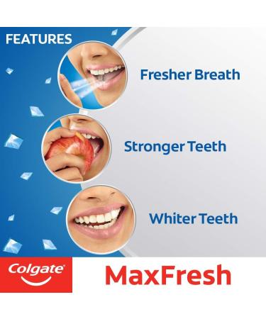 Colgate Max Fresh Blue Gel Anticavity Toothpaste Peppermint Ice - 600 g (150 g - Pack of 4)(21.1 Ounce) - Buy Online on GoSupps.com