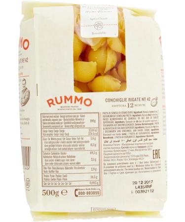  Italian Gourmet E.R. Rummo Conchiglie Rigate n.42 Pasta Lenta Lavorazione Durum Wheat Semolina 500 g Bronze Design + Italian Gourmet Pulp 400 g - Buy Online on GoSupps.com