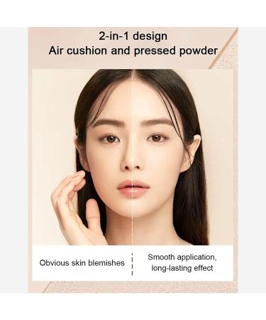2-in-1 Full Coverage Air Cushion Foundation Set (Natural) - Concealer, Pressed Powder, Liquid Foundation - Buy Online on GoSupps.com
