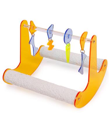 HappyBird | Rock'n Roll Seesaw - X-Large | Acrylic swing therapeutic perches fun for African grey parrots & Co.