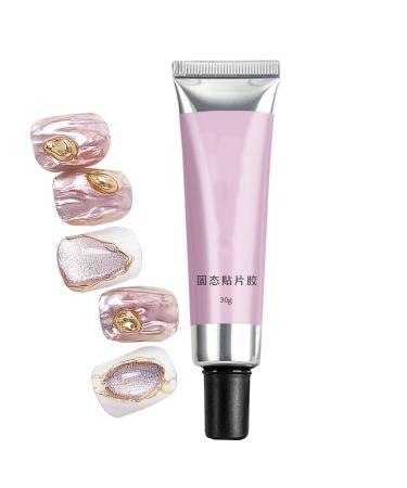 Bmdjdq Press On Nail Glue Solid Gel Nail Glue | Strong Nail Gel Glue Strong UV Nail Adhesive Long Lasting Clear Glue for Nail Extensions False Nails