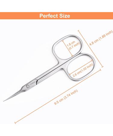 THRAU Extra Fine Cuticle Scissors for Manicure and Pedicure - Curved Blade with Precise Pointed Tip for Nail, Eyebrow, Eyelash, and Skin Grooming - Buy Online on GoSupps.com