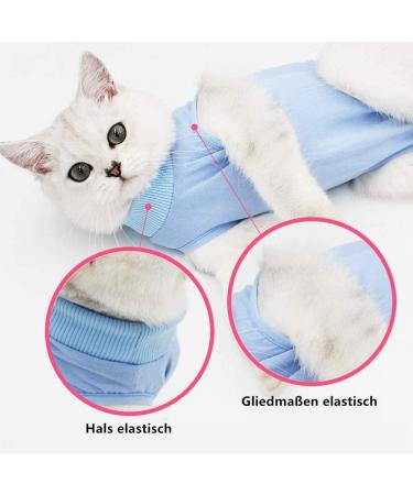 Voarge Recovery Suit for Cats - Post-Op Anti-Licking & Trimming | Warm & Comfortable Wear for Cats & Dogs (M Blue) - Buy Online on GoSupps.com
