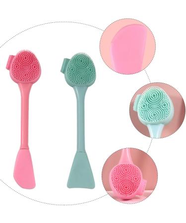 FRCOLOR 2pcs Silicone Cleansing Brush Set - Deep Exfoliating Facemask Spatulas for Face & Lips - Makeup Scraper & Cosmetic Brush for Perfect Skin Care - Buy Online on GoSupps.com