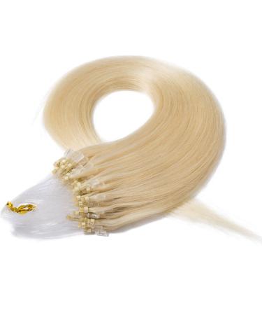 40cm Platinum Blonde Microring Extensions - Remy Real Hair Loop Extensions | 50g 100 Strands - #60 - Buy Online on GoSupps.com