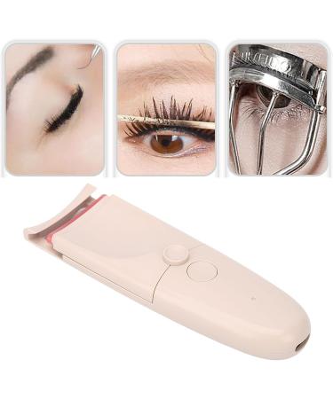 Heated Eyelash Curler USB Chargeable Portable Lasting Salon Home Apricot with 2 Gears Temperature Control - Buy Online on GoSupps.com