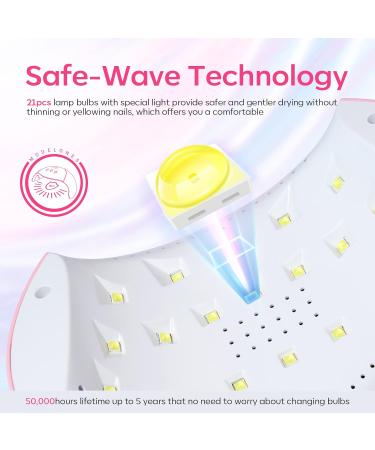 Modelones 48W UV Nail Dryer with Timer | Gel Nail Lamp & UPF99+ UV Protection Gloves for Manicure - Buy Online on GoSupps.com