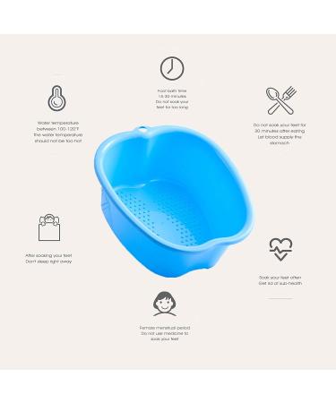 Large Durable Plastic Foot Soaking Tub for Epsom Salt Foot Soak - Home Spa Treatment for Dry Cracked Feet - Blue - Buy Online on GoSupps.com