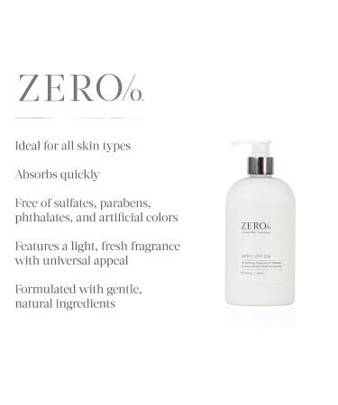 Zero% Unisex Body Lotion - 15.5oz | Light & Fresh Nourishing Formula - No Parabens, Sulfates, or Phthalates - Buy Online on GoSupps.com
