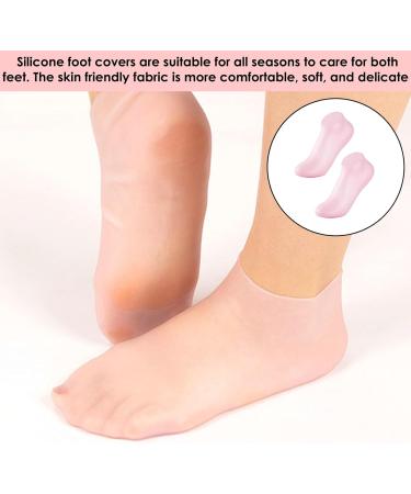 Silicone Moisture Socks for Dry Cracked Feet | Spa Gel Foot Masks - Anti-Slip Foot Care - Pink - Buy Online on GoSupps.com