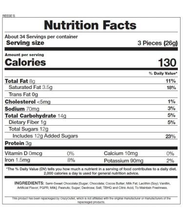 CrazyOutlet Dark Chocolate Peanut Butter Cup Miniatures - 2 Pounds | Individually Wrapped Bulk Candy - Buy Online on GoSupps.com