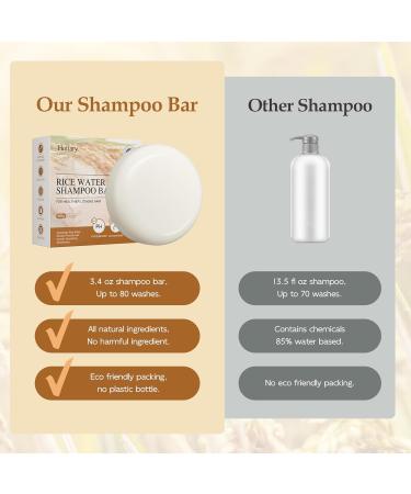Rice Shampoo Bar - Solid Rice Water Soap for Hair Growth & Strength | Anti Hair Loss for Fine & Oily Hair | Cruelty-Free & Silicone Oil Free - Buy Online on GoSupps.com