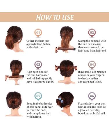 3-Piece Hair Bun Maker Set - Easy Snap Roll Nets for Women & Kids - French Twist Styling Tool - Brown - Buy Online on GoSupps.com