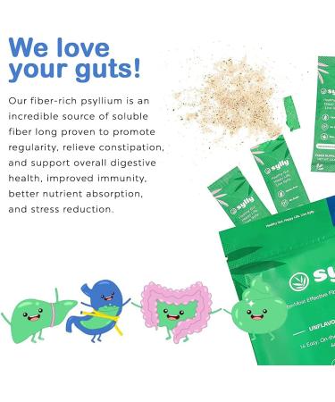 Fiber Supplement Organic Soluble Psyllium Husk Non-GMO  Gluten Free  No Sugar  Effective Prebiotic  14 On-The-Go Single Serve Stick Packs by Sylly - Buy Online on GoSupps.com