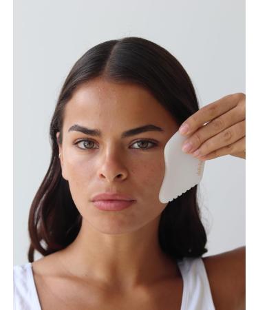 Premium White Jade Gua Sha Stone for Natural Skincare | International Shipping Available - Buy Online on GoSupps.com