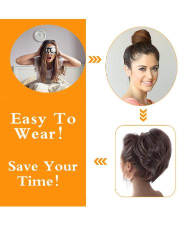 Dark Brown Messy Bun Scrunchie Hair Extension for Women - Synthetic Hair Accessory - Buy Online on GoSupps.com
