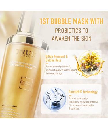TRUU Gold Brightening Treatment Mask - 24K Gold Probiotic Skin Renewal for Brightened Smooth Poreless Complexion | Deep Purification | 4 Fl. Oz - International Shipping Available - Buy Online on GoSupps.com
