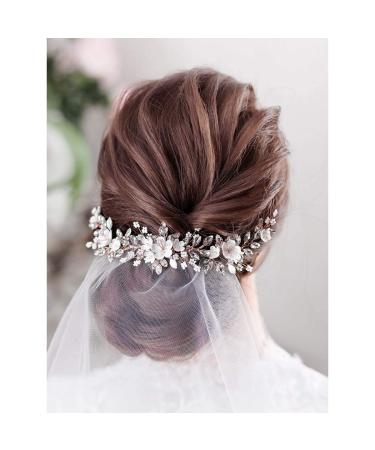 Rose Gold Bridal Hair Vine with Crystal Pearls and Rhinestones - Wedding Headband for Women - Buy Online on GoSupps.com