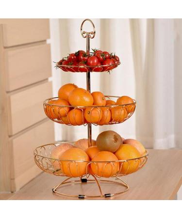 Fruit Basket Bowl 3 Layers Wire Basket Stand Kitchen Countertop Organizer Fruit Vegetable Bowl Fruit Basket Fruit Bowls (Color : Golden) - Buy Online on GoSupps.com