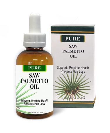 Pure Saw Palmetto Oil Organic Natural 60-90-day Supply Unlike Inefficient Powders Support Prostate Health Sleep Better Reduce Frequent Urination DHT Blocker Stop Hair Loss (1 Fl Oz) 1 Fl Oz (Pack of 1)