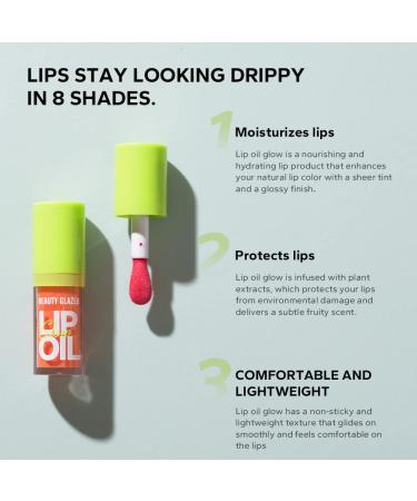 Beauty Glazed Big Brush Head Lip Oil - Ultra-Hydrating Glossy Finish & Vegan Tinted Lip Gloss - 101 MEET & 102 KISS 2 - Buy Online on GoSupps.com