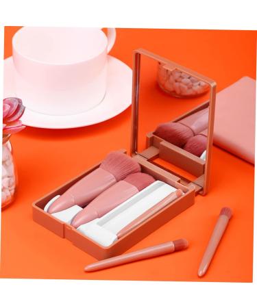 NOLITOY 5pcs Makeup Brush Set with Mirror - Mini Lipstick Kit & Face Powder Brush - Travel-Friendly Pink Cosmetic Tools for Friends & Star Room Decor - Buy Online on GoSupps.com