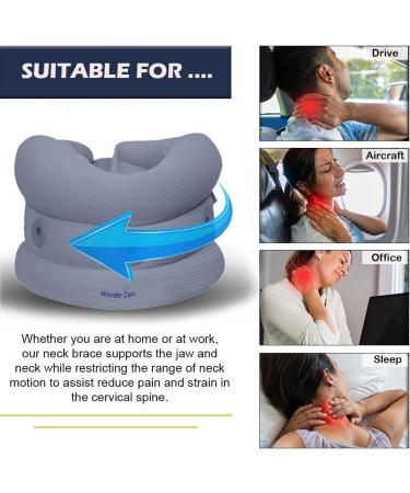 Wonder Care Cervical Collar for Neck Pain Relief - Soft Neck Support Brace for Spondylitis - Men & Women - Grey (Large) - Pack of 1 - Buy Online on GoSupps.com