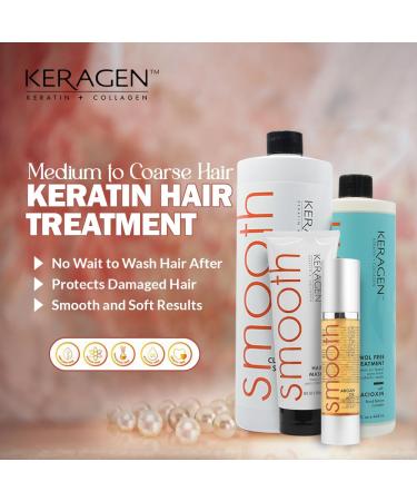 Keragen Brazilian Keratin Smoothing Treatment - Blowout Straightening System for Dry Damaged Hair | Organic Formaldehyde-Free Kit - Buy Online on GoSupps.com