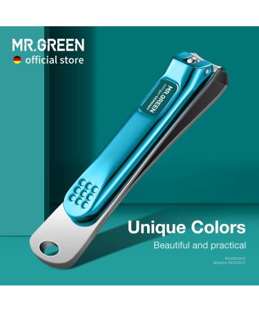 MR.GREEN Nail Clippers Curved Blades Fingernail Cutter Nippers Manicure Scissors Stainless Steel Pedicure Tools with Nail Flies (Medium-Blue) - Buy Online on GoSupps.com