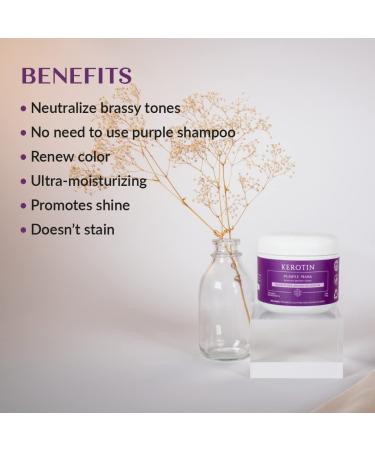 Kerotin Purple Hair Mask - Nourishing Mask for Blondes & Silver Hair - Removes Brassy Tones - Paraben & Sulfate Free - Buy Online on GoSupps.com