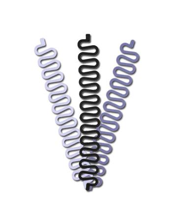 French hair styling clips 3 pieces hair rotary tool braiding tool for girls and women DIY bun hairstyle (black + white + gray)
