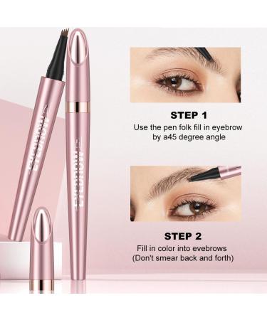 Horuili 3D Eyebrow Pencil Waterproof Eyebrow Pencil with 4 Split Tips Liquid Eyebrow Pencil Long Lasting Natural Eyebrow Pencil Eye Makeup Eyebrow Pencil 2pcs - Buy Online on GoSupps.com