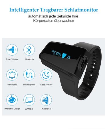 Bluetooth Pulsoximeter - 72-Hour Battery Portable Oxygen Saturation Monitor for Finger & Wrist Free Sleep App & PC Report - Buy Online on GoSupps.com