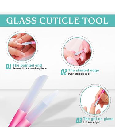 Glass Nail File Buffer with Case - 5PCS Nano Nail Shiner Kit & Cuticle Pusher Set - Buy Online on GoSupps.com