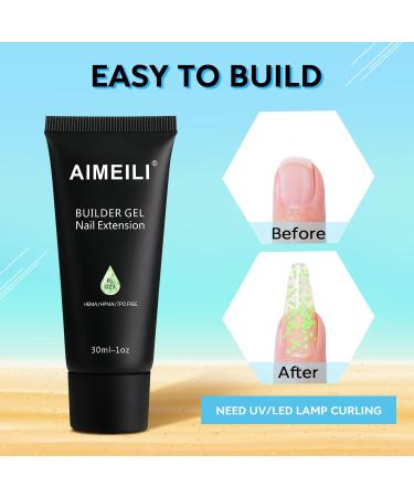 AIMEILI Builder Nail Gel Kit - 6 Colours 15ml | Nail Extension Gel Polish Acrylic | UV LED Builder Nail Gel Set - Nail Enhancement Gel Gifts Kit - Buy Online on GoSupps.com