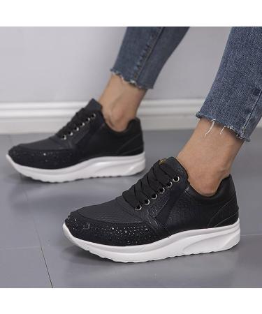 ZBYY Women's Non-Slip Breathable Hidden Sneakers, Size 10.5 - Black Walking Shoes for Gym Fitness - Buy Online on GoSupps.com