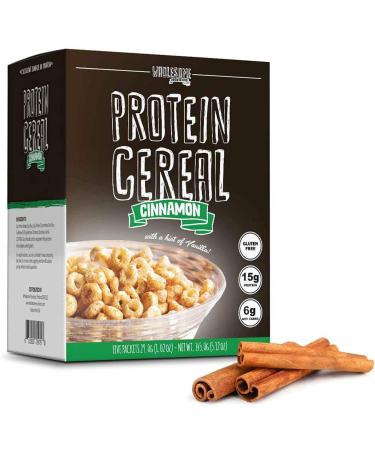 Protein Cereal, Low Carb Cereal, High Protein Cereal, 15g Protein, 6g Net Carbs, High Performance Cereal, 5 Individual Macro-Controlled Packages (Cinnamon)
