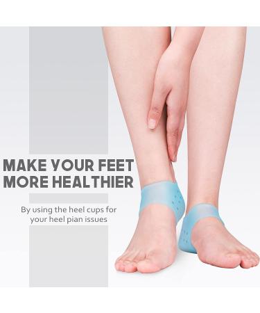 Silicone Gel Heel Protectors - 2PCS Heel Cups for Pain Relief | Plantar Fasciitis & Achilles Tendonitis Support for Women and Men - Buy Online on GoSupps.com