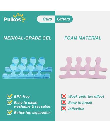 Puikos Blue Toe Separator & Straightener for Overlapping Toes, Bunion Relief & Plantar Fasciitis - Orthotic Toe Spacers for Crooked Pedicure Nails & Yoga - Buy Online on GoSupps.com