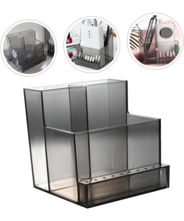 minkissy 1PC Nail Art Storage Box shelving brackets makeup brush holder makeup brush cup Nail Drill Bit Display Stand makeup brush stand Make Up Organizer desk stand perfume Acrylic 10.5x10.3cm Black - Buy Online on GoSupps.com
