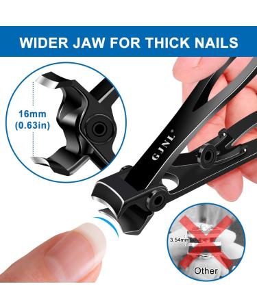 Ultra Wide Opening Nail Clippers - Heavy Duty 16mm Clippers for Thick Nails, Long Handle Toenail Cutter for Seniors, Men, Women - Sharp, Extra Large, Black - Buy Online on GoSupps.com