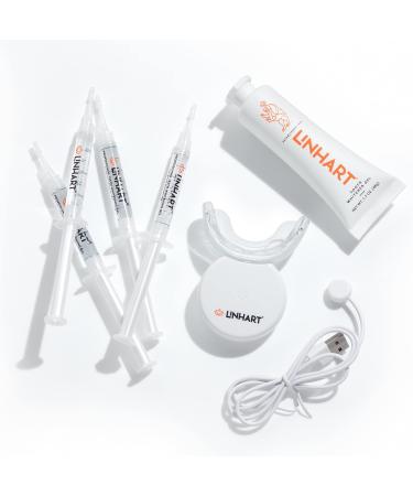 LINHART Teeth Whitening Kit with LED Light and Whitening Gel - Professional Dental Whitening System with Hydrogen Peroxide - Buy Online on GoSupps.com