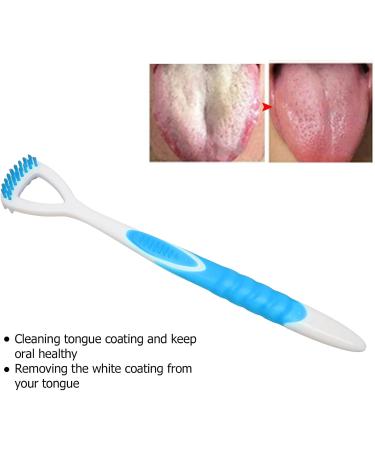 Ergonomic Tongue Scraper for Bad Breath Relief - Blue Tongue Brush & Mouthpiece Cleaner for Men & Women - Buy Online on GoSupps.com