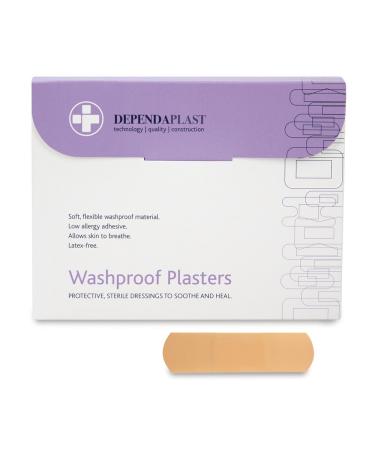 Reliance Medical Dependaplast Washproof Plasters Hypoallergenic and Flexible 7 cm x 2 cm Box of 100 7cm x 2cm Single
