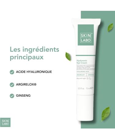 SkinLabo - Eye contour cream with hyaluronic acid reduces imperfections in the periocular area anti-wrinkle action with hyaluronic acid and ginseng - 15 ml - Buy Online on GoSupps.com